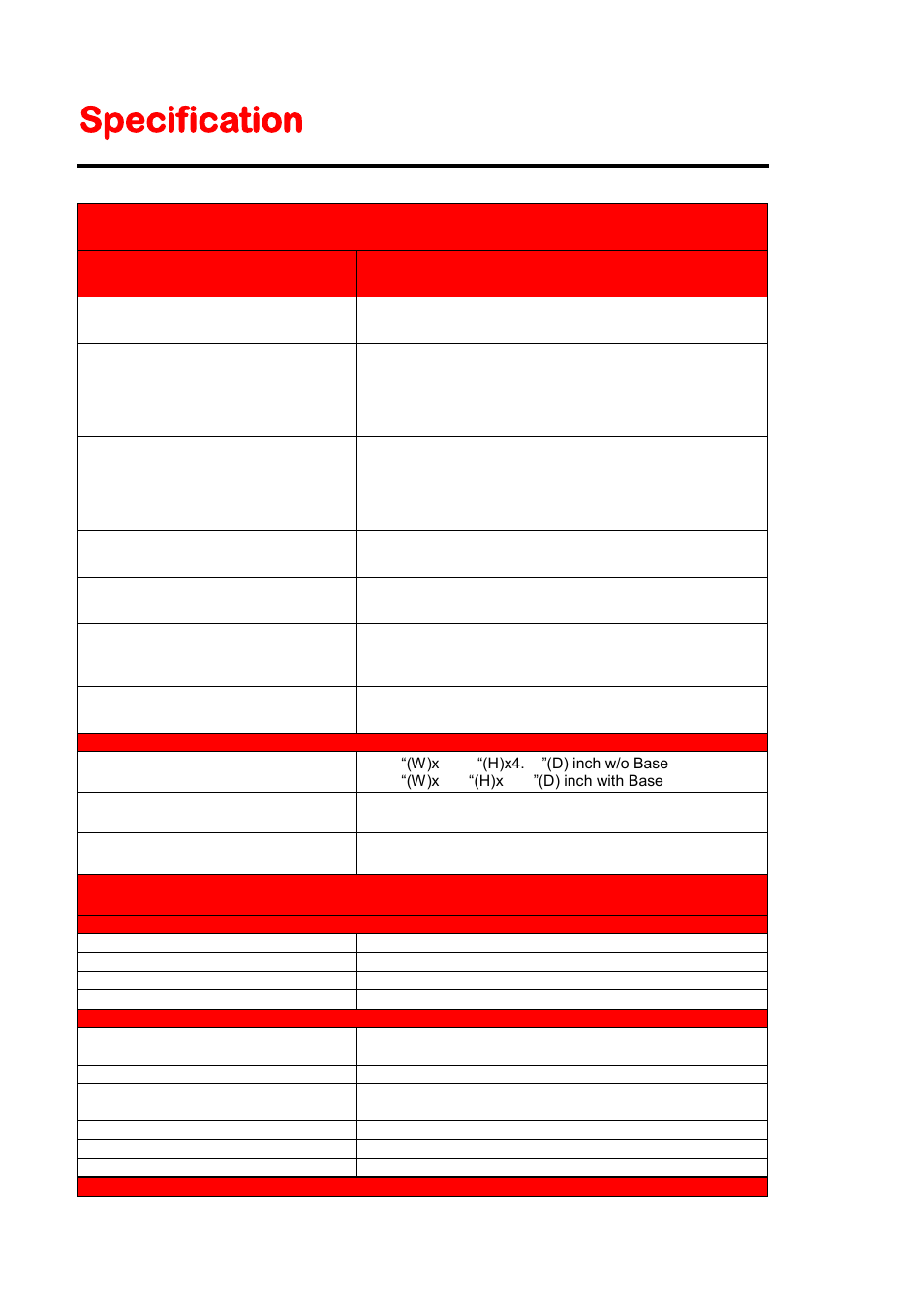 Specification | Sceptre X420BV-F120 User Manual | Page 48 / 52