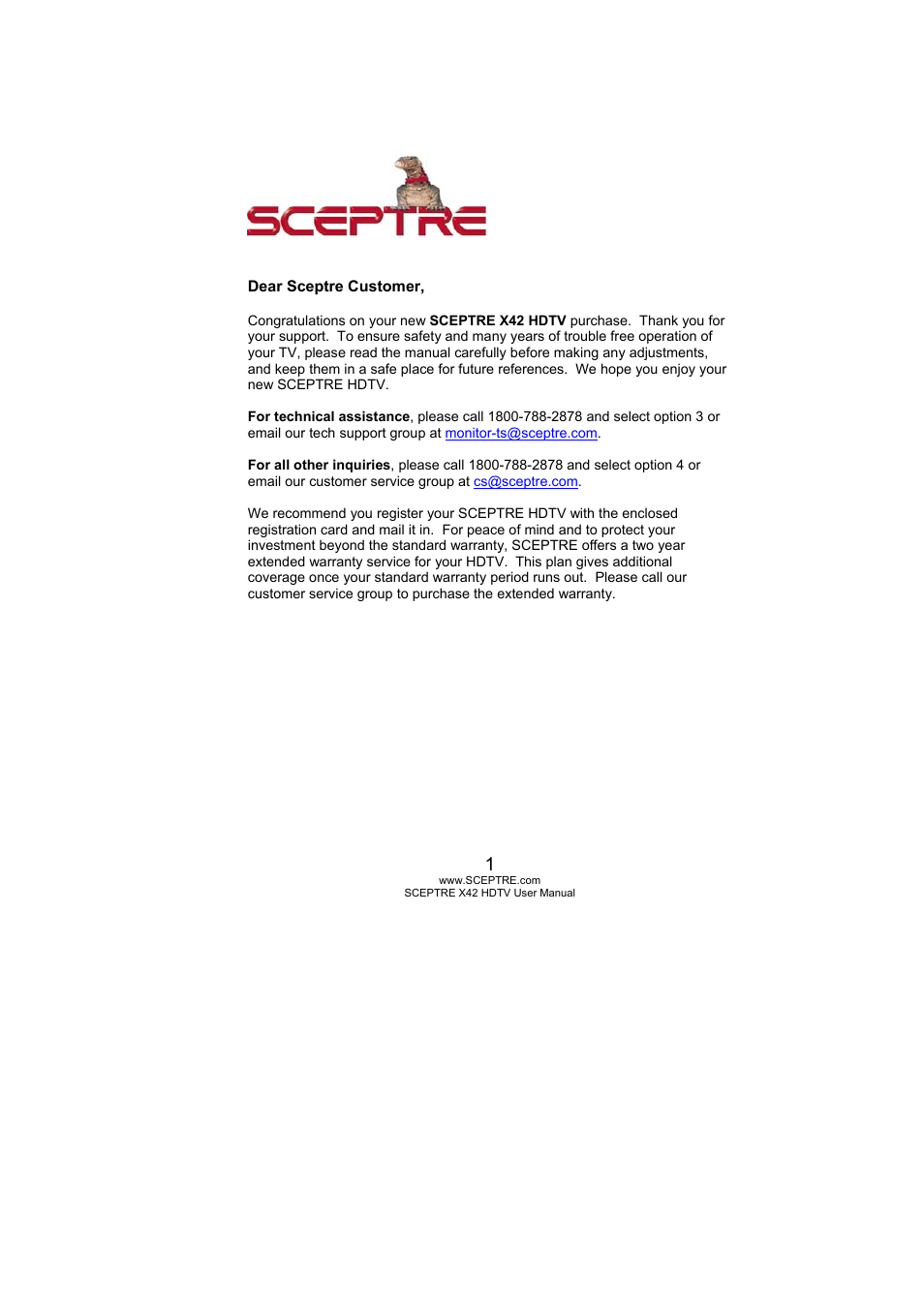 Sceptre X420BV-FHD User Manual | 54 pages