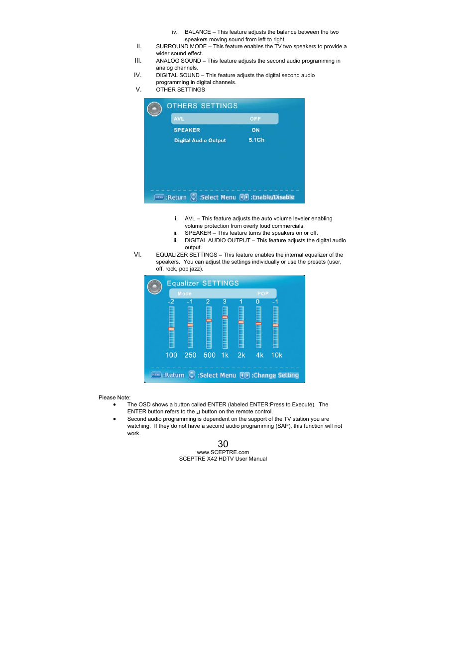 Sceptre X420BV-FHD User Manual | Page 30 / 54