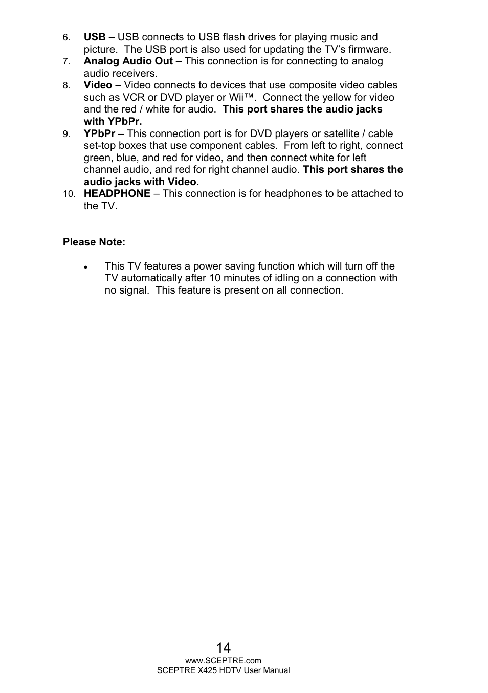 Sceptre X425BV-FHD3 User Manual | Page 14 / 55