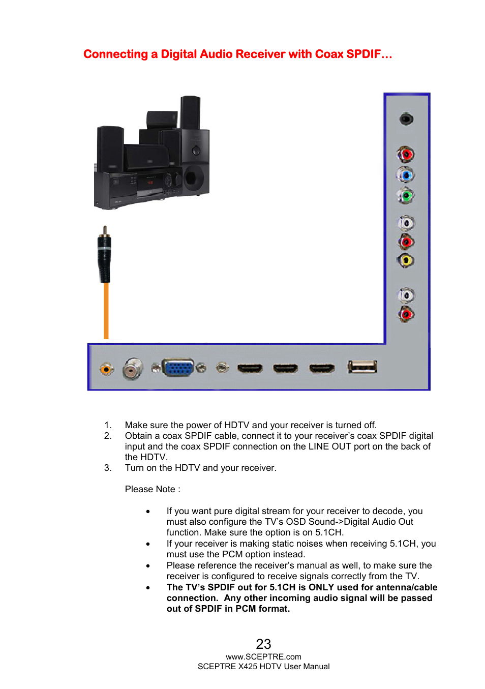 Sceptre X425BV-FHD3 User Manual | Page 23 / 55