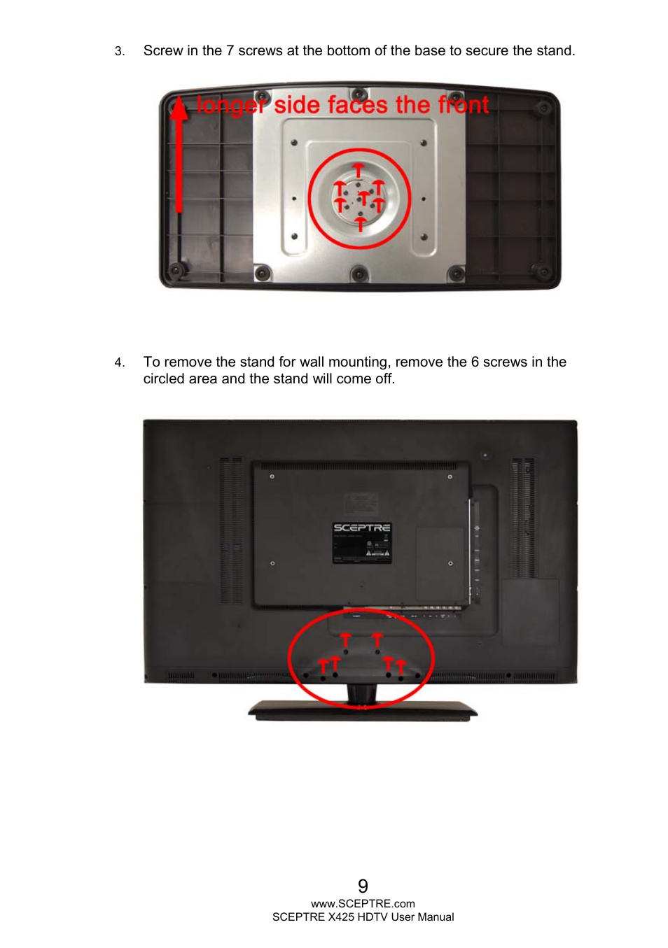 Sceptre X425BV-FHD3 User Manual | Page 9 / 55