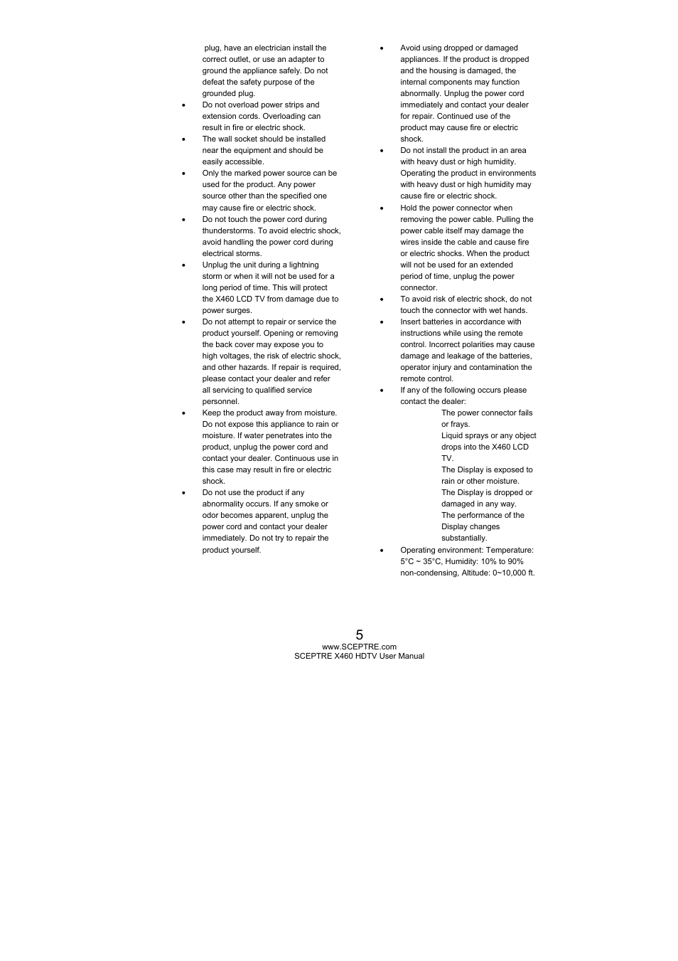 Sceptre X460PV-F120 User Manual | Page 5 / 52