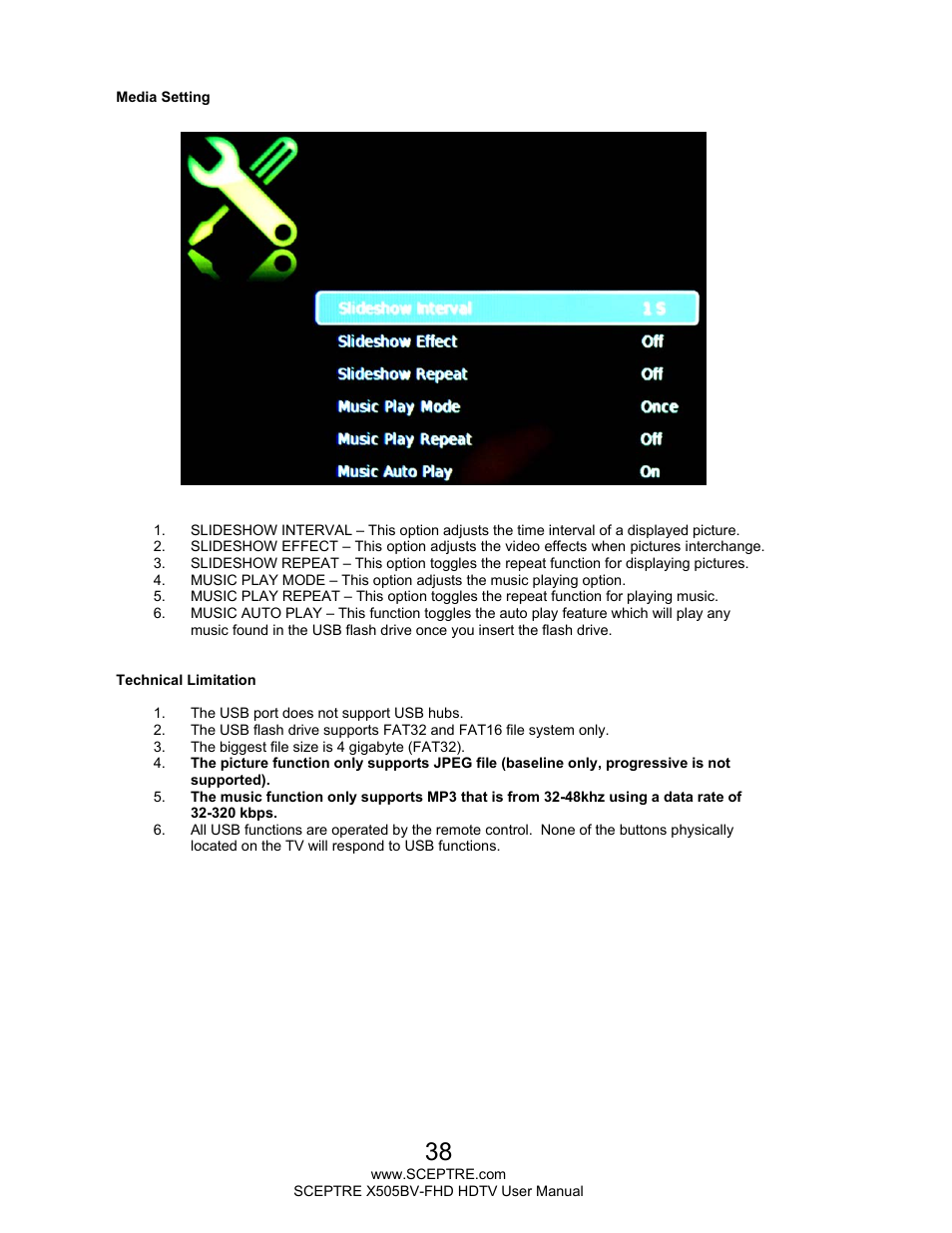 Sceptre H505BV-FHD User Manual | Page 38 / 53