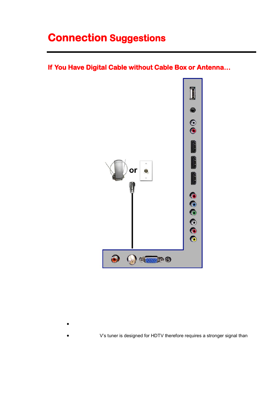 Connection suggestions, Connection, Suggestions | Sceptre X505BV-FHDU User Manual | Page 17 / 54