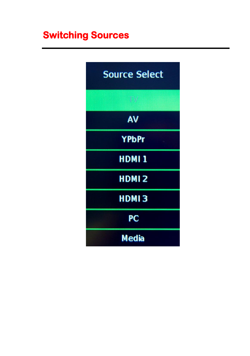 Switching sources | Sceptre X505BV-FHDU User Manual | Page 23 / 54