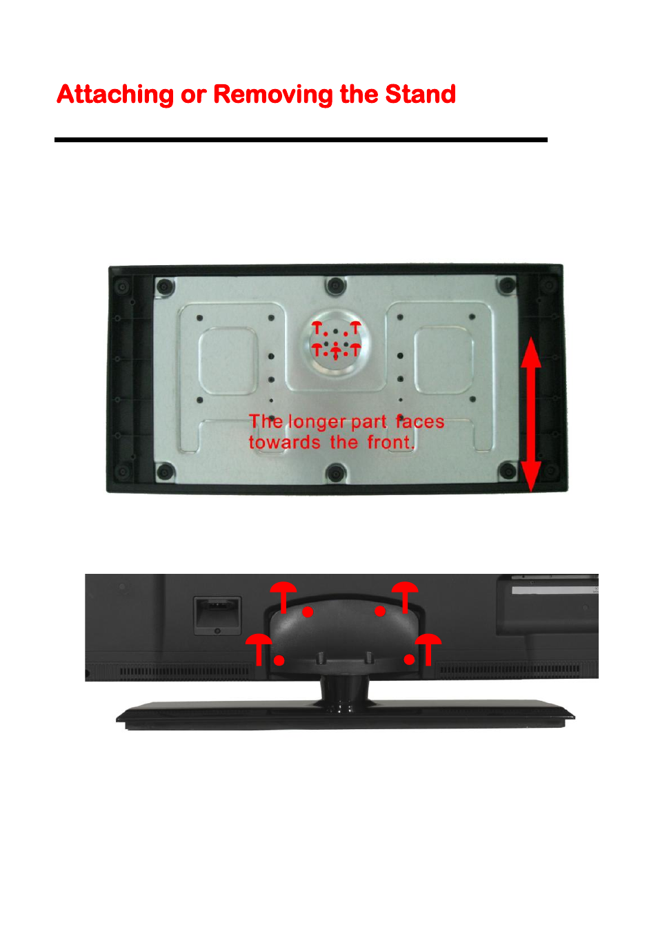 Attaching or removing the stand | Sceptre X505BV-FHDU User Manual | Page 8 / 54