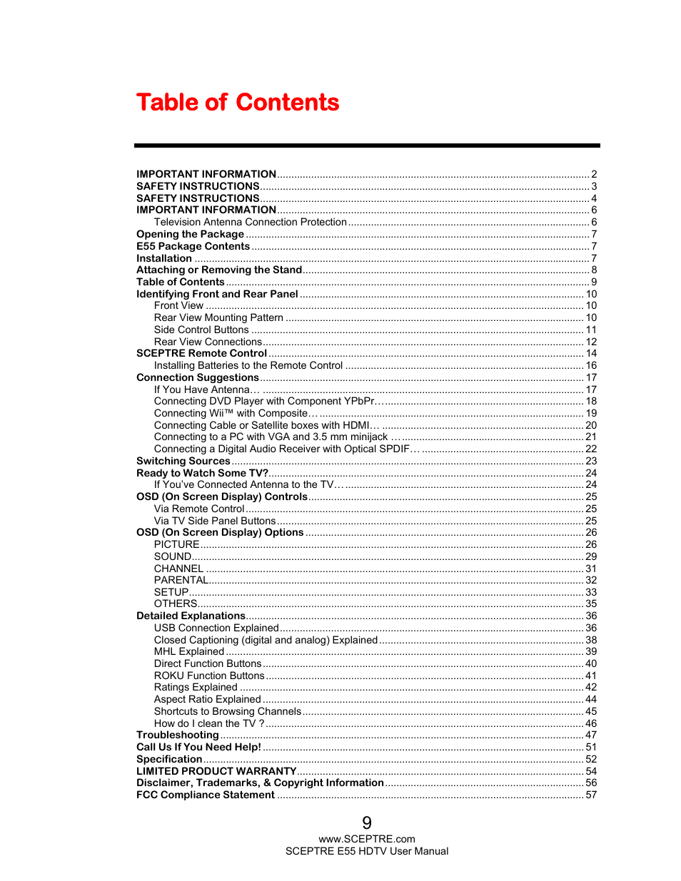 Sceptre E555BV-FMQR User Manual | Page 9 / 57