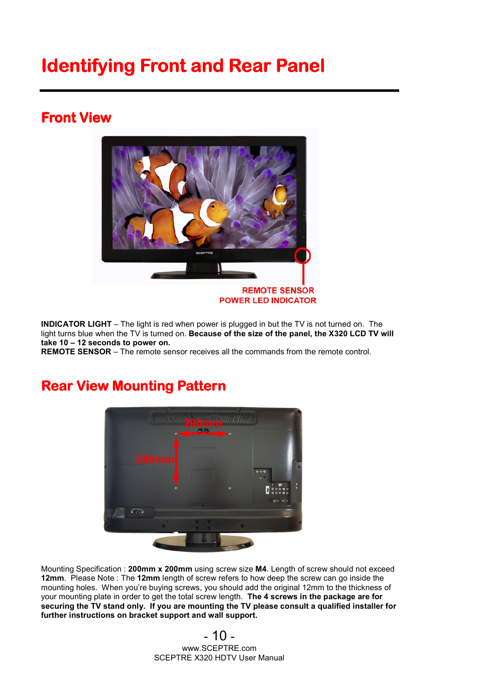 Identifying fron | Sceptre X320BV-ECO User Manual | Page 10 / 49