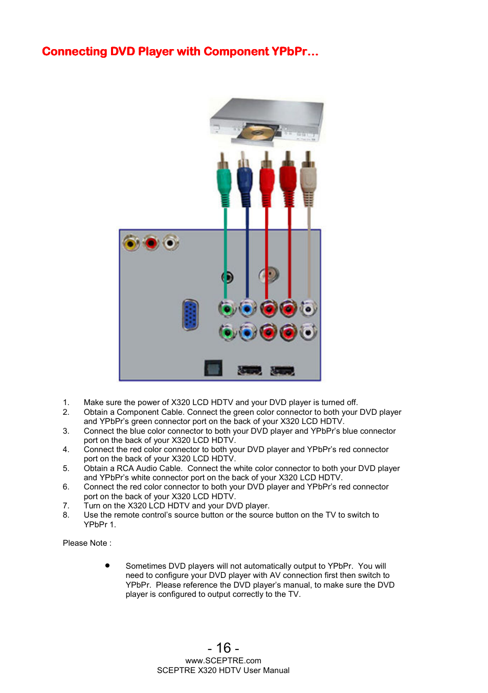 Sceptre X320BV-ECO User Manual | Page 16 / 49