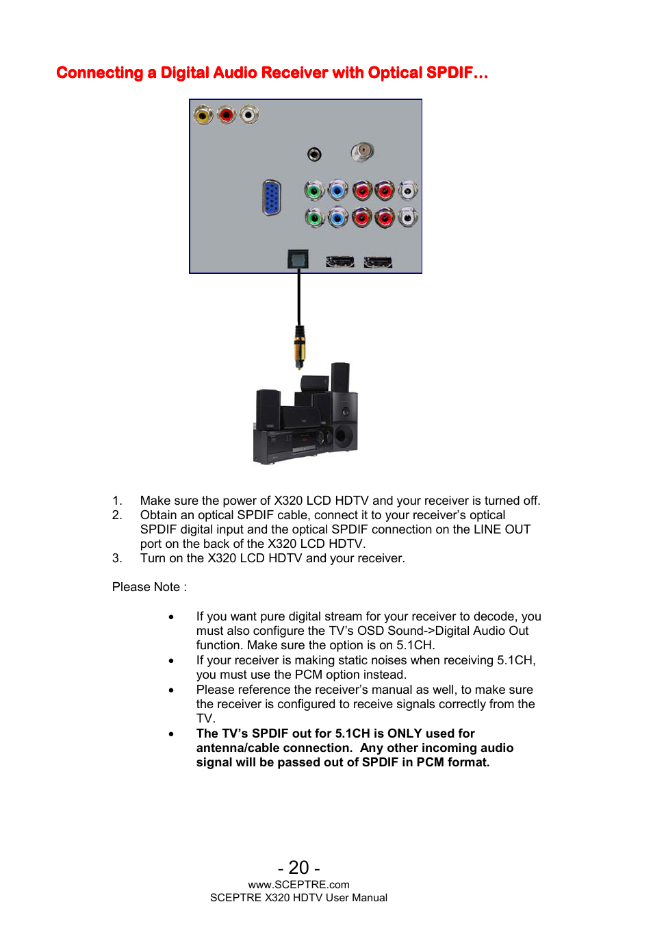 Sceptre X320BV-ECO User Manual | Page 20 / 49