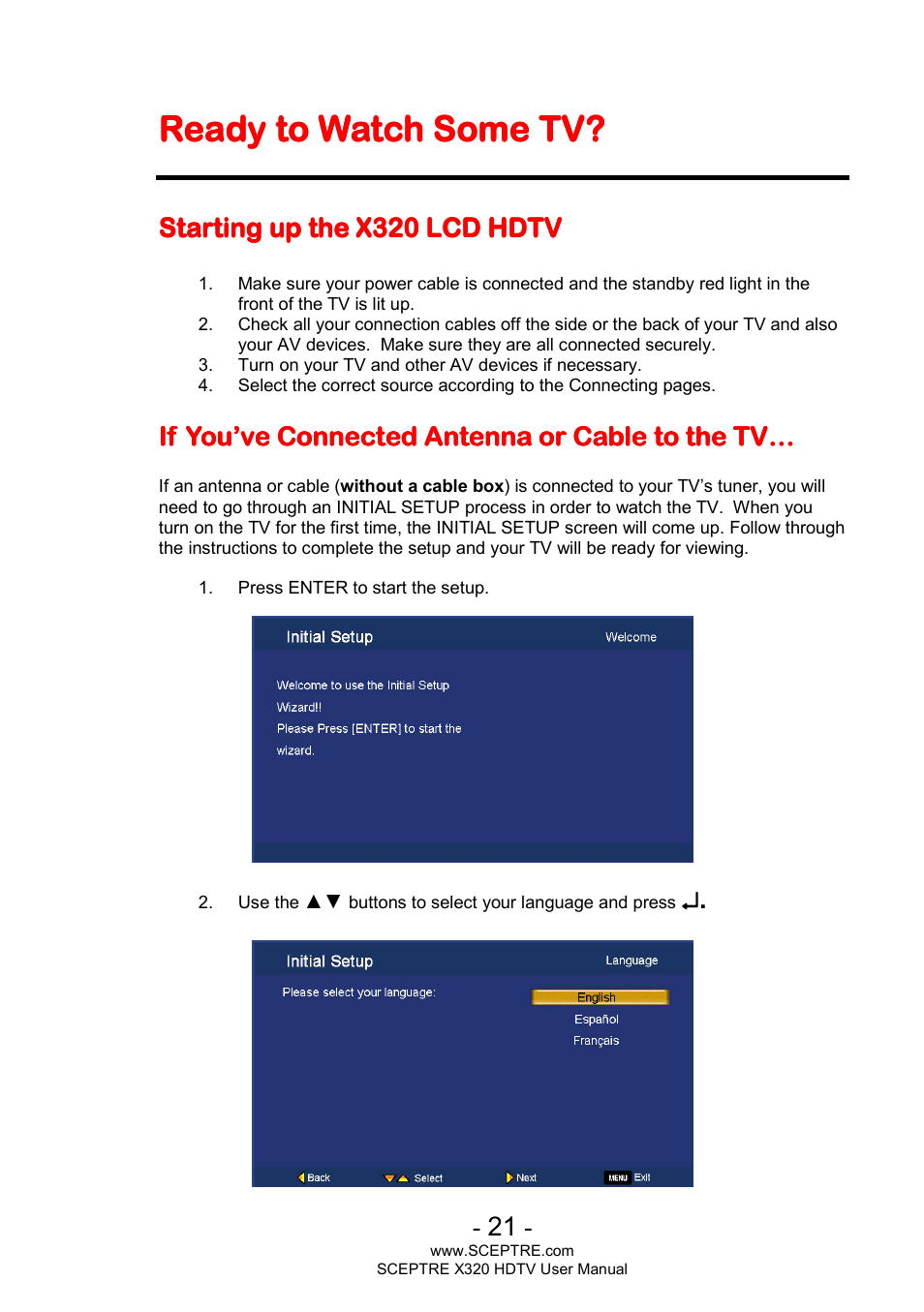 Ready to watch some tv | Sceptre X320BV-ECO User Manual | Page 21 / 49