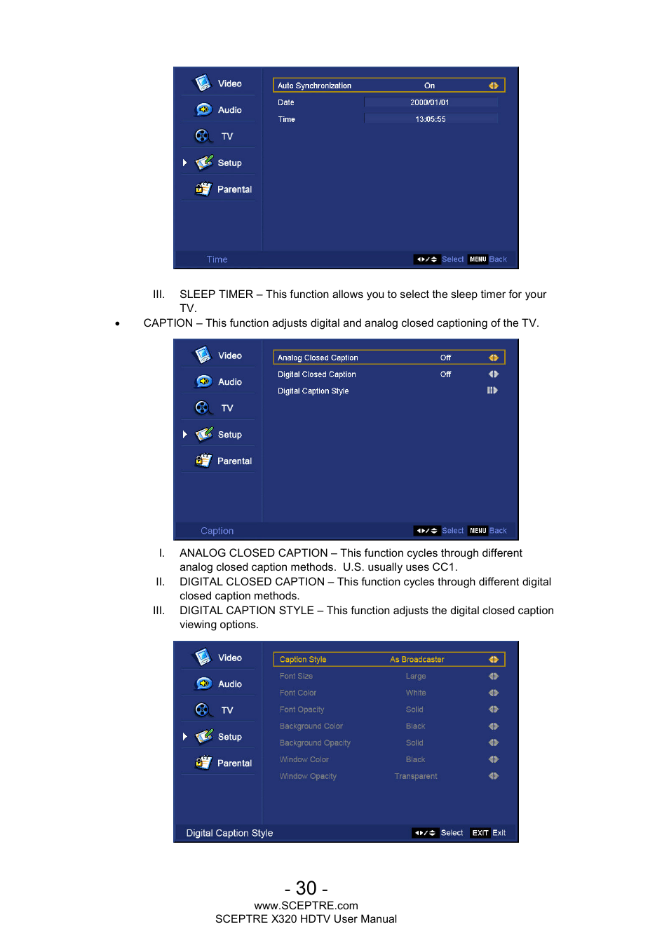 Sceptre X320BV-ECO User Manual | Page 30 / 49