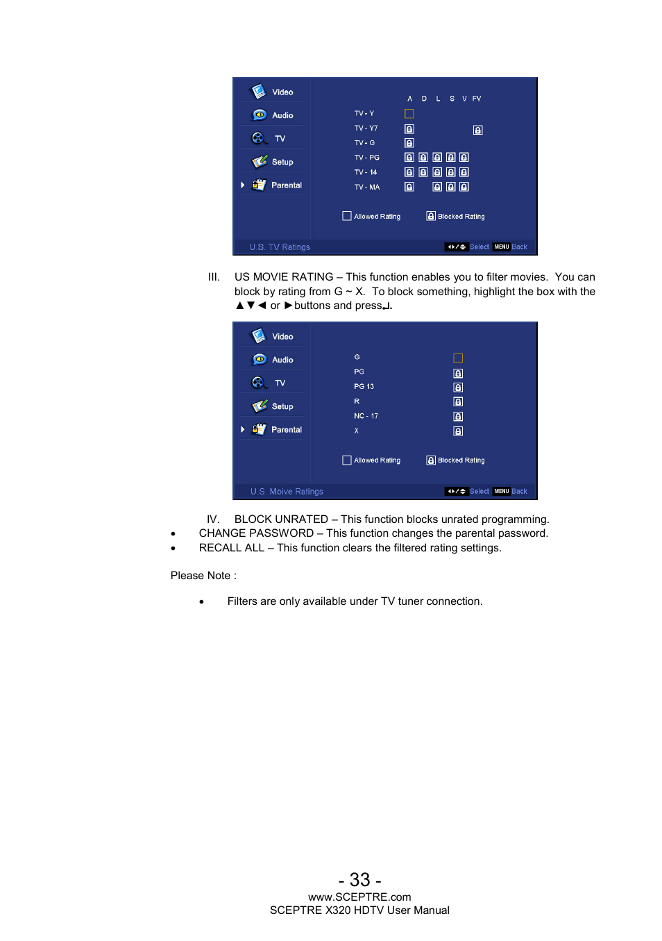 Sceptre X320BV-ECO User Manual | Page 33 / 49
