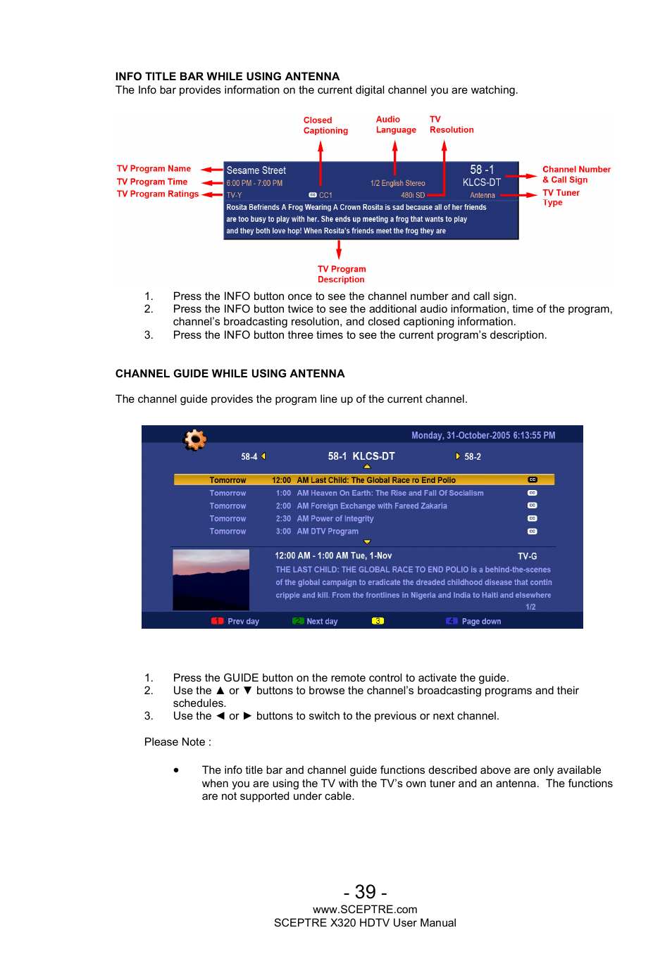 Sceptre X320BV-ECO User Manual | Page 39 / 49