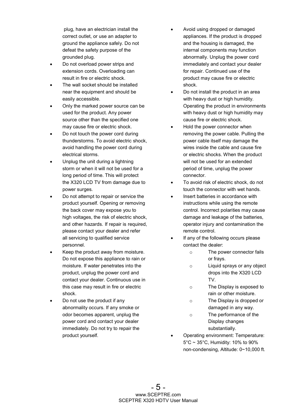 Sceptre X320BV-ECO User Manual | Page 5 / 49