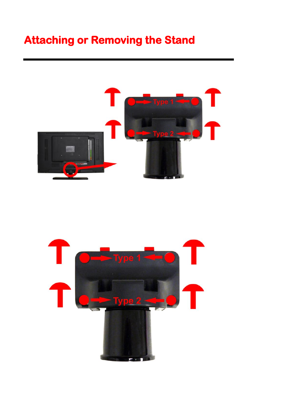 Attaching or removing the stand | Sceptre X325BV-FHD User Manual | Page 8 / 54