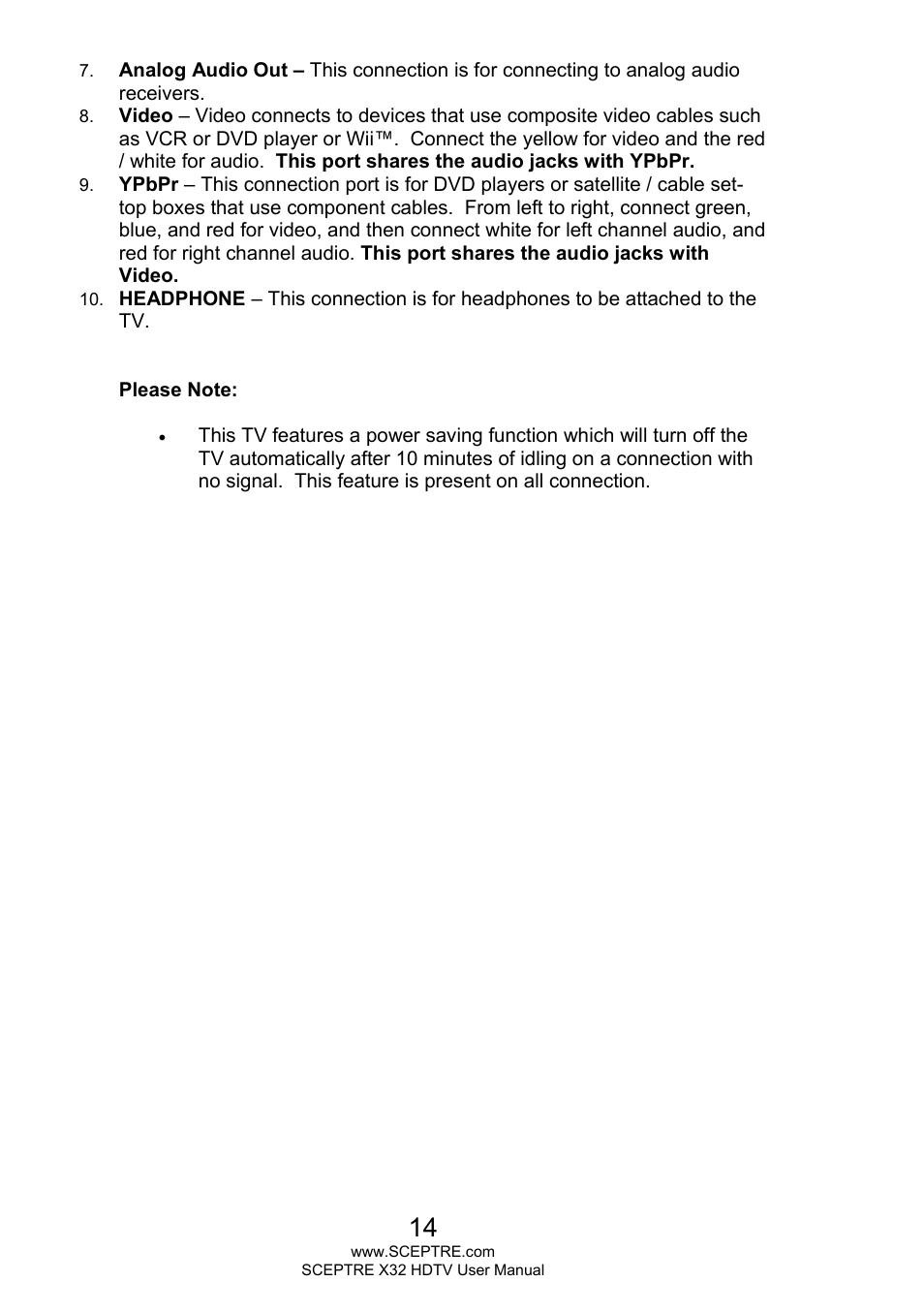 Sceptre X328BV-FHD User Manual | Page 14 / 53