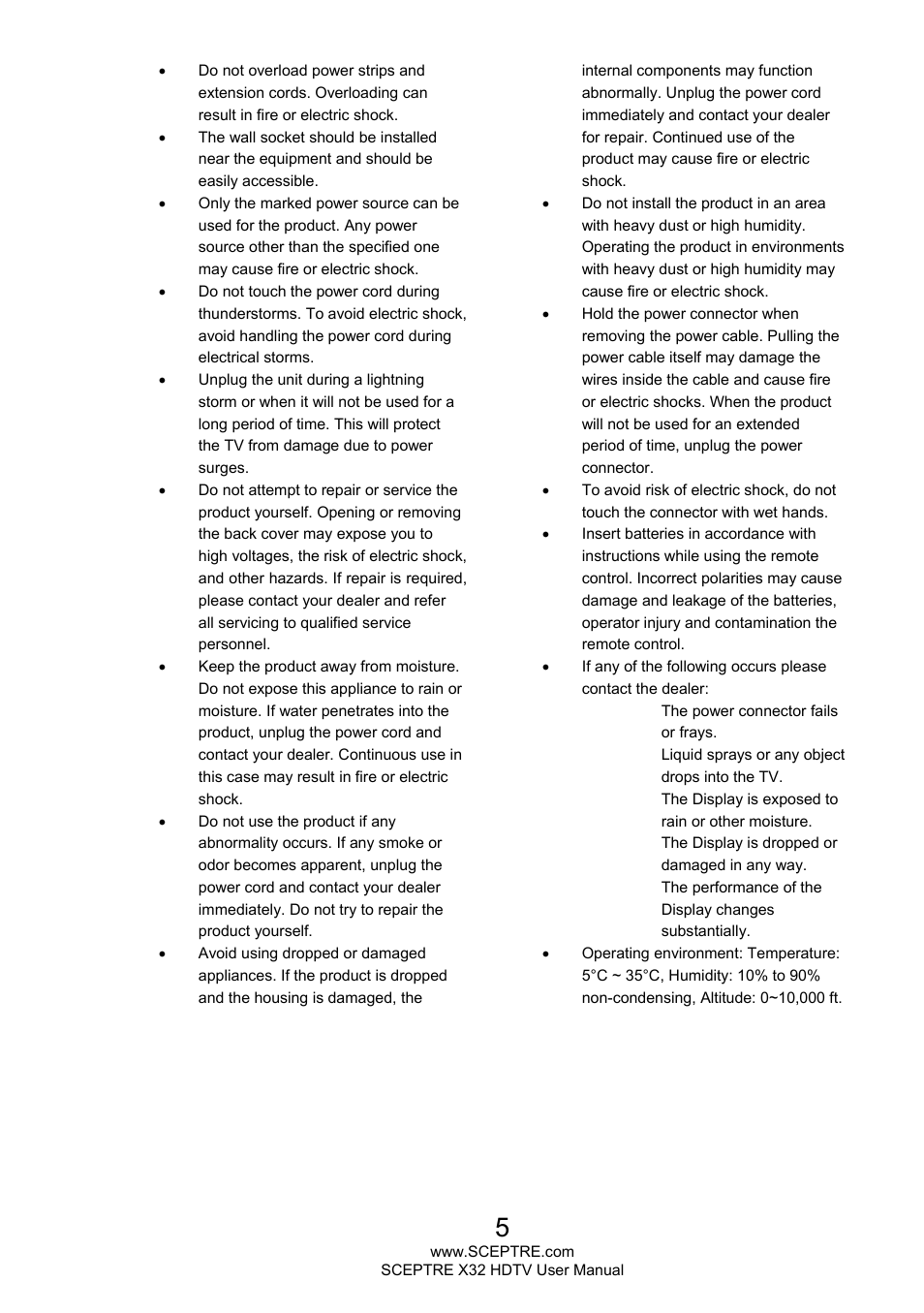 Sceptre X328BV-FHD User Manual | Page 5 / 53