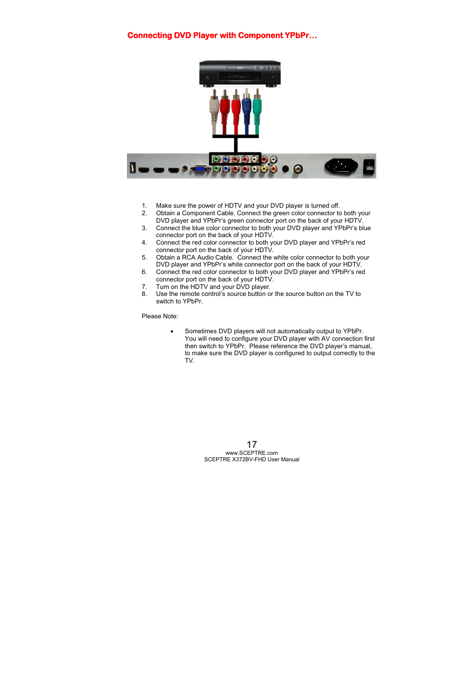 Sceptre X372BV-FHD User Manual | Page 17 / 55