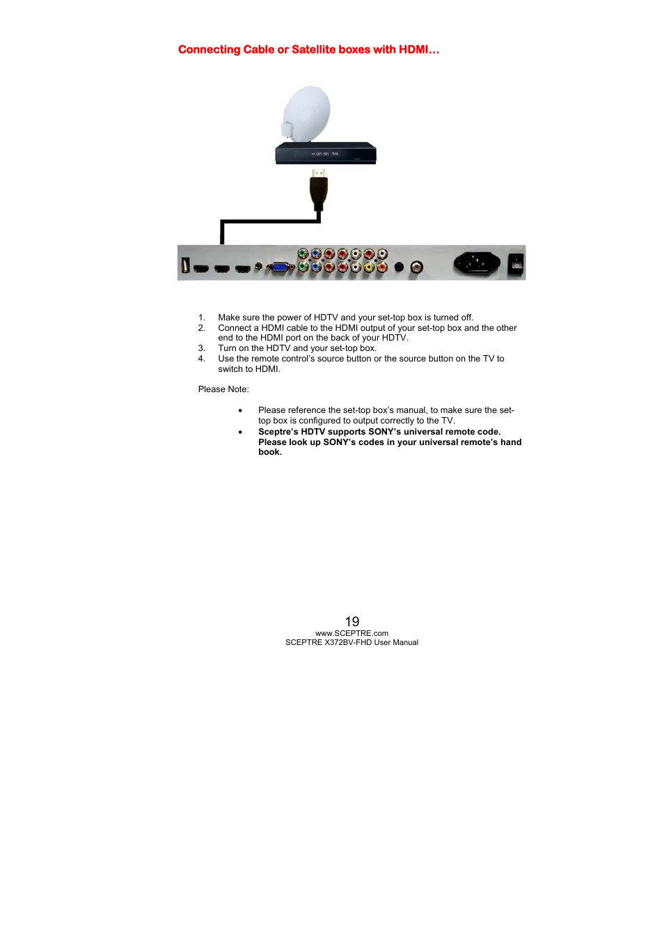 Sceptre X372BV-FHD User Manual | Page 19 / 55