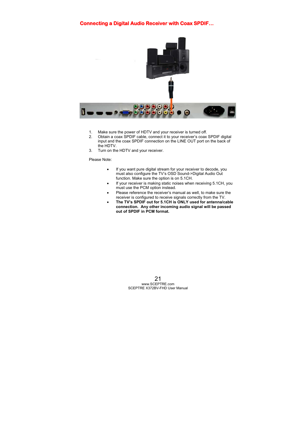 Sceptre X372BV-FHD User Manual | Page 21 / 55
