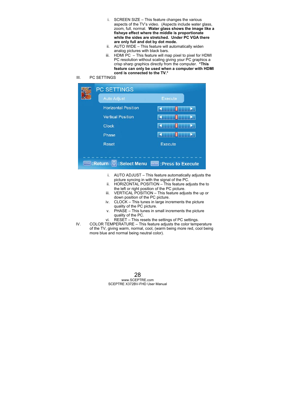 Sceptre X372BV-FHD User Manual | Page 28 / 55