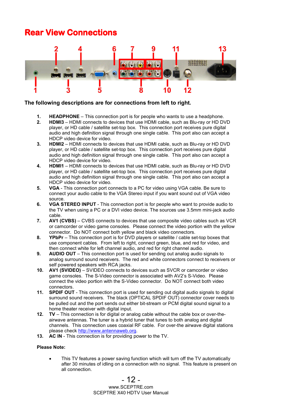 Sceptre X400BV-FHD User Manual | Page 12 / 47