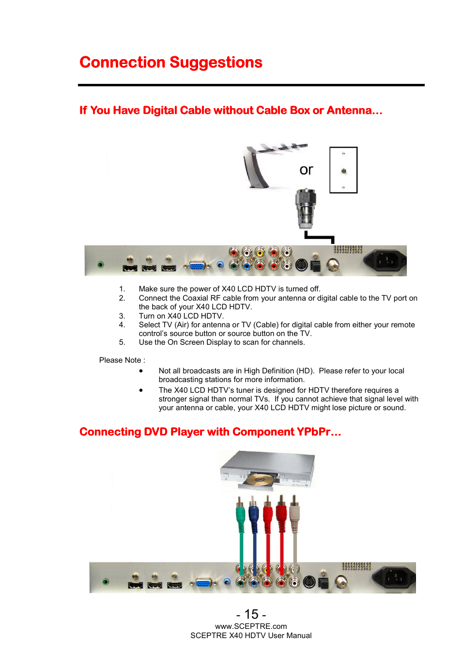 Connect | Sceptre X400BV-FHD User Manual | Page 15 / 47