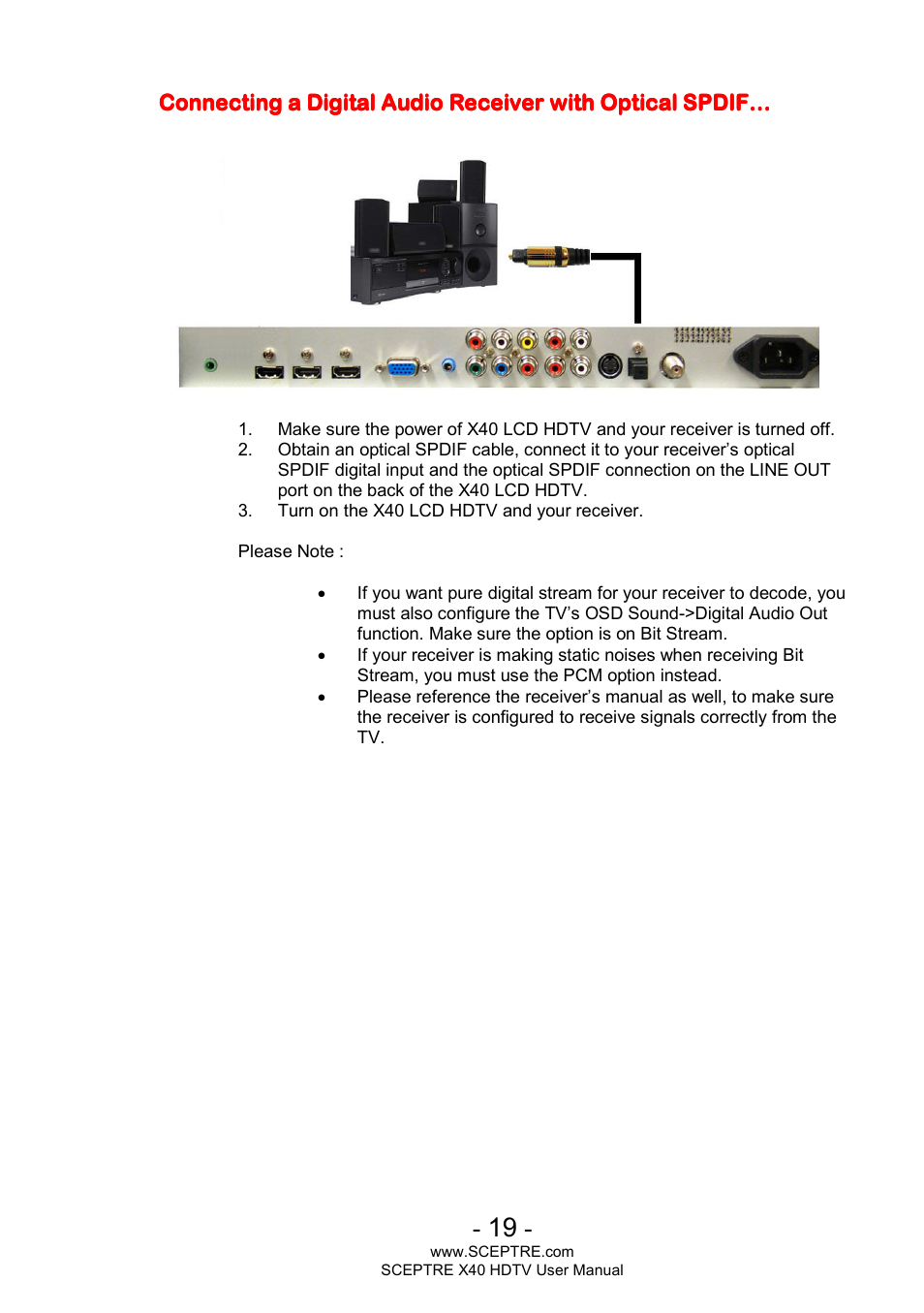 Sceptre X400BV-FHD User Manual | Page 19 / 47