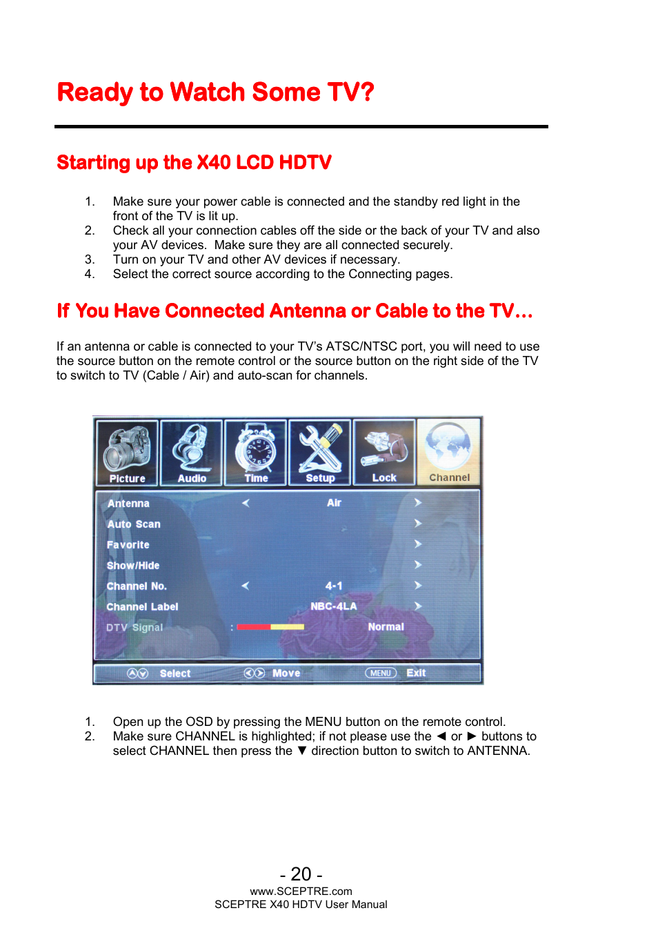 Ready to watch some tv | Sceptre X400BV-FHD User Manual | Page 20 / 47