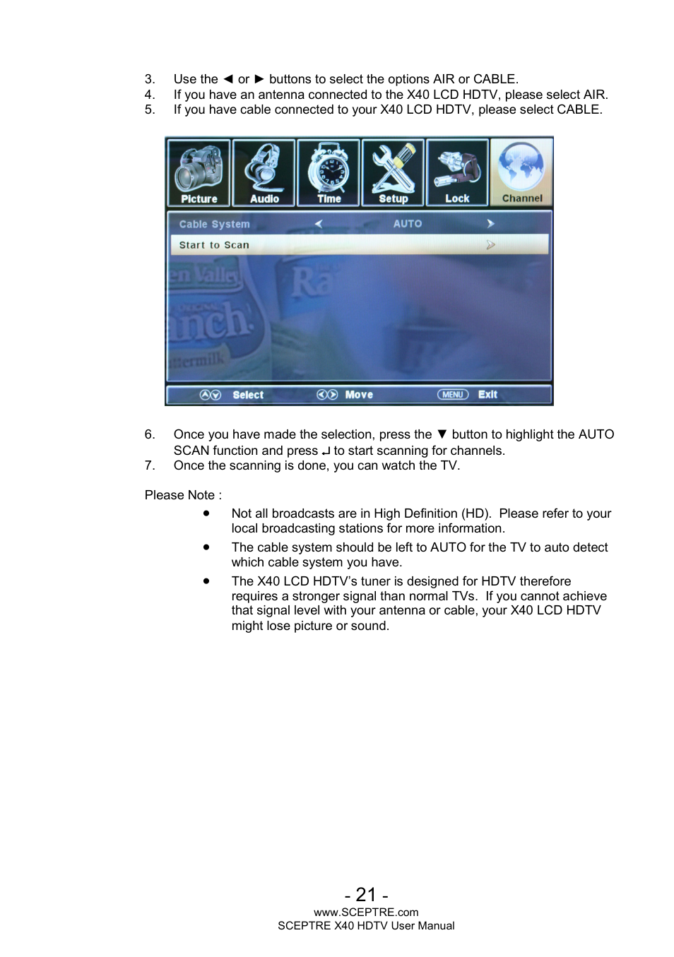 Sceptre X400BV-FHD User Manual | Page 21 / 47