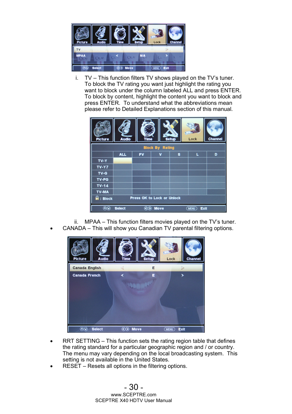 Sceptre X400BV-FHD User Manual | Page 30 / 47