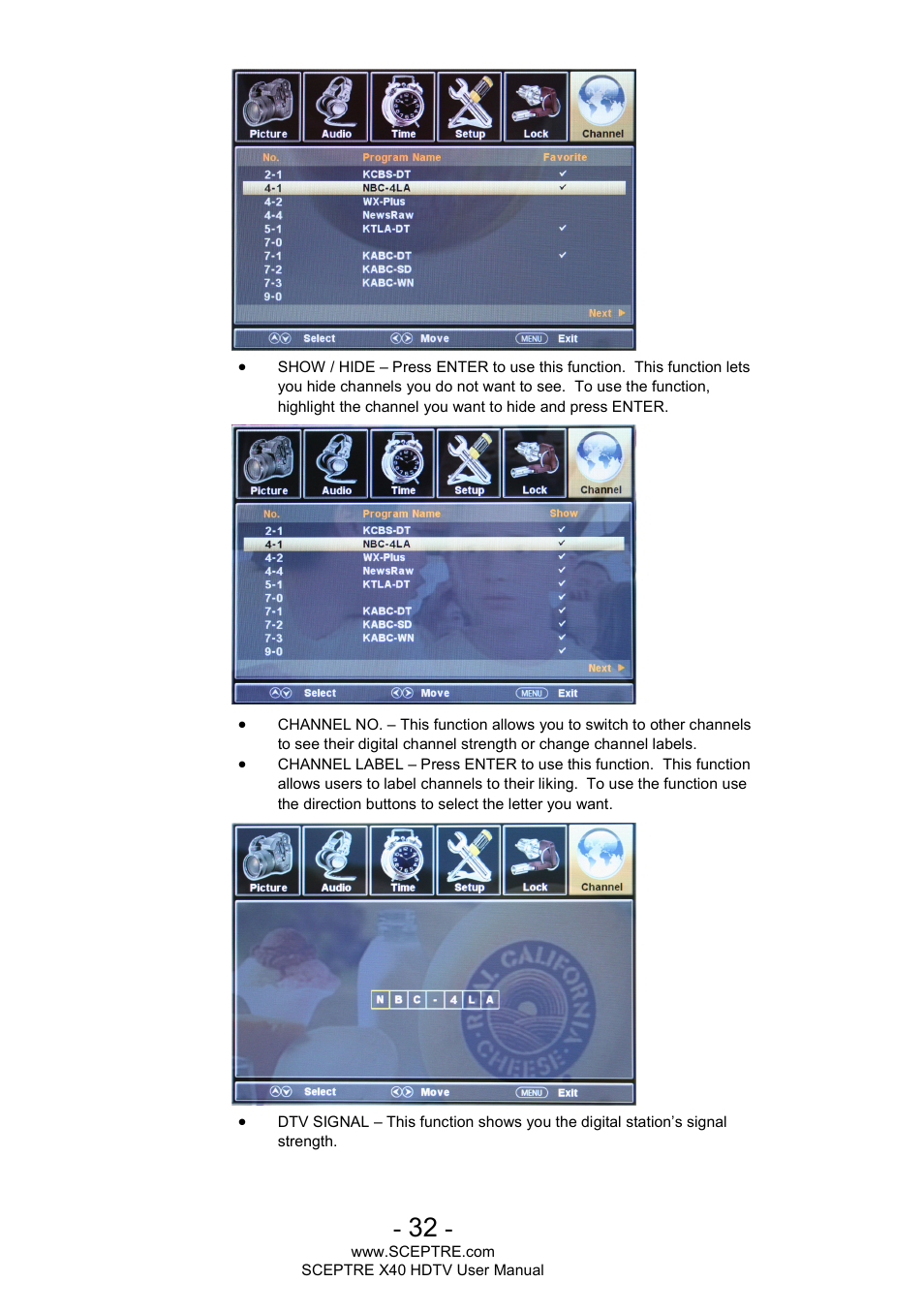 Sceptre X400BV-FHD User Manual | Page 32 / 47