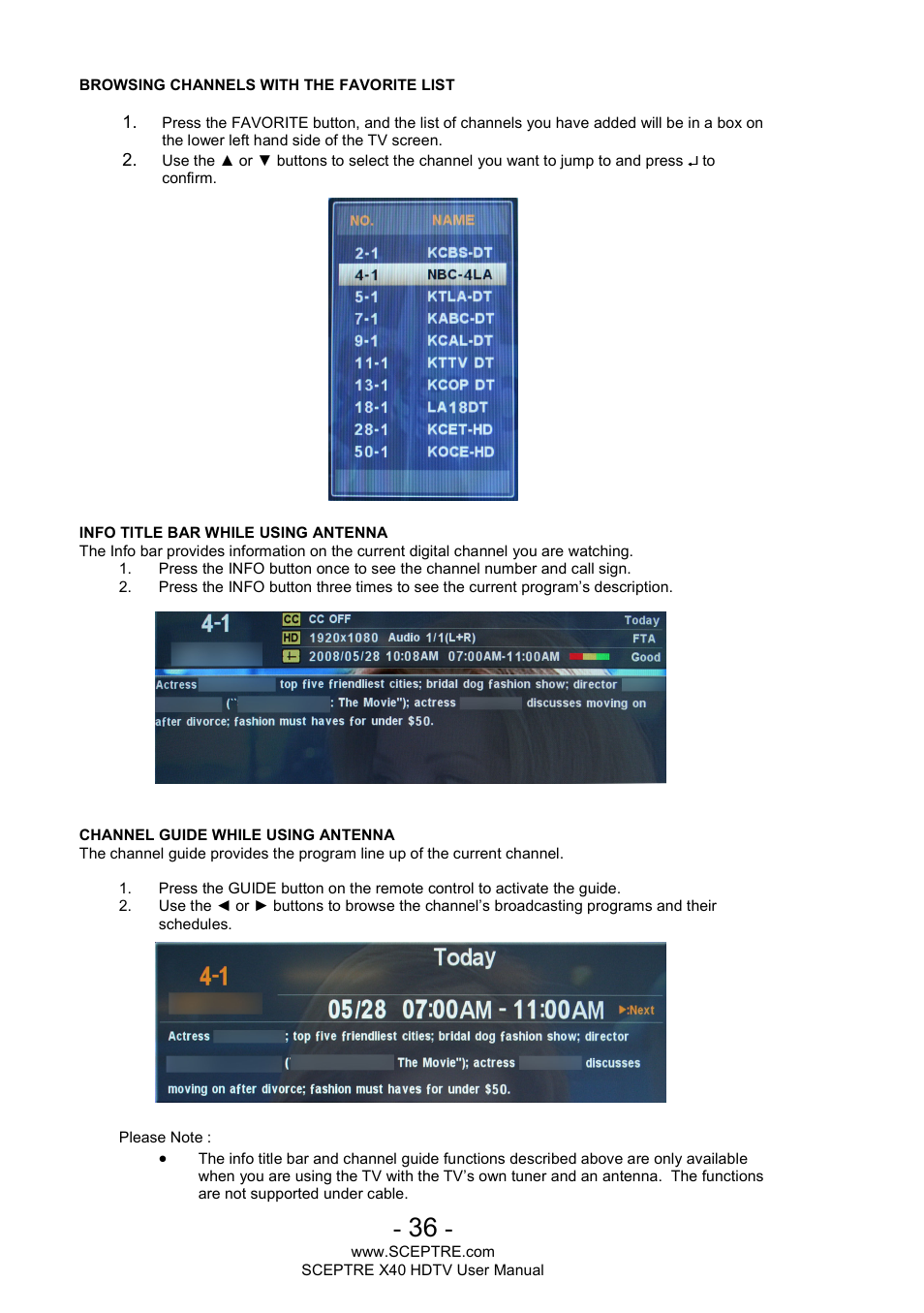 Sceptre X400BV-FHD User Manual | Page 36 / 47