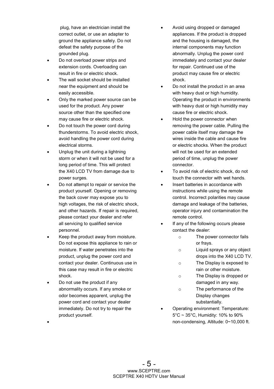 Sceptre X400BV-FHD User Manual | Page 5 / 47