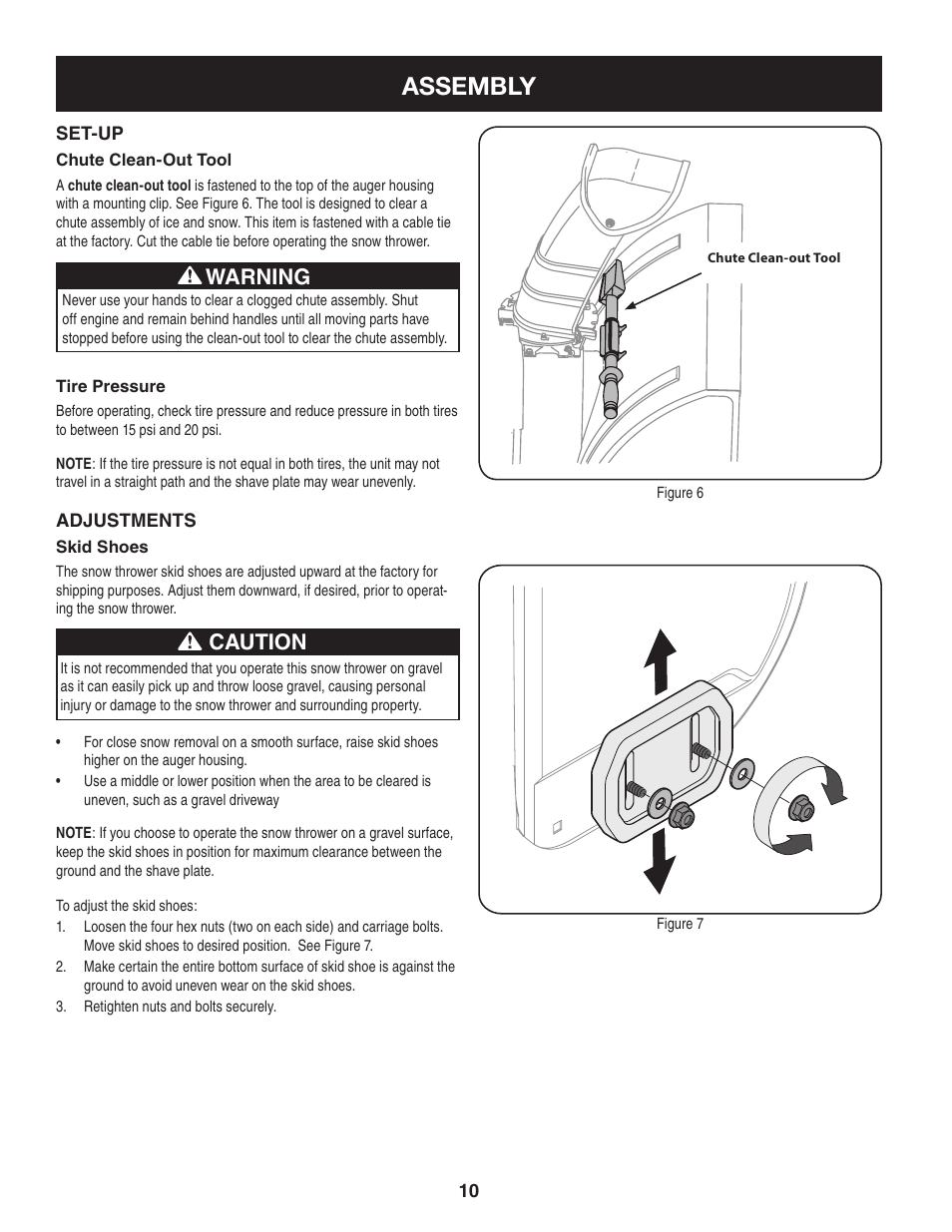 Assembly, Caution, Warning | Craftsman 247.88955 User Manual | Page 10 / 68