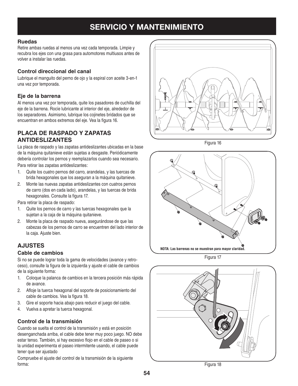 Servicio y mantenimiento | Craftsman 247.88955 User Manual | Page 54 / 68