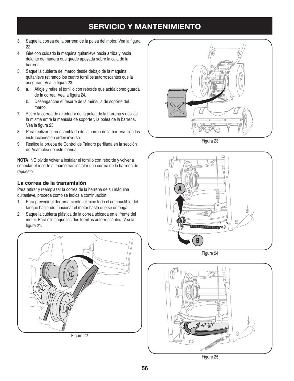 Servicio y mantenimiento | Craftsman 247.88955 User Manual | Page 56 / 68