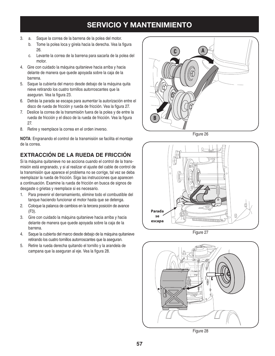 Servicio y mantenimiento | Craftsman 247.88955 User Manual | Page 57 / 68