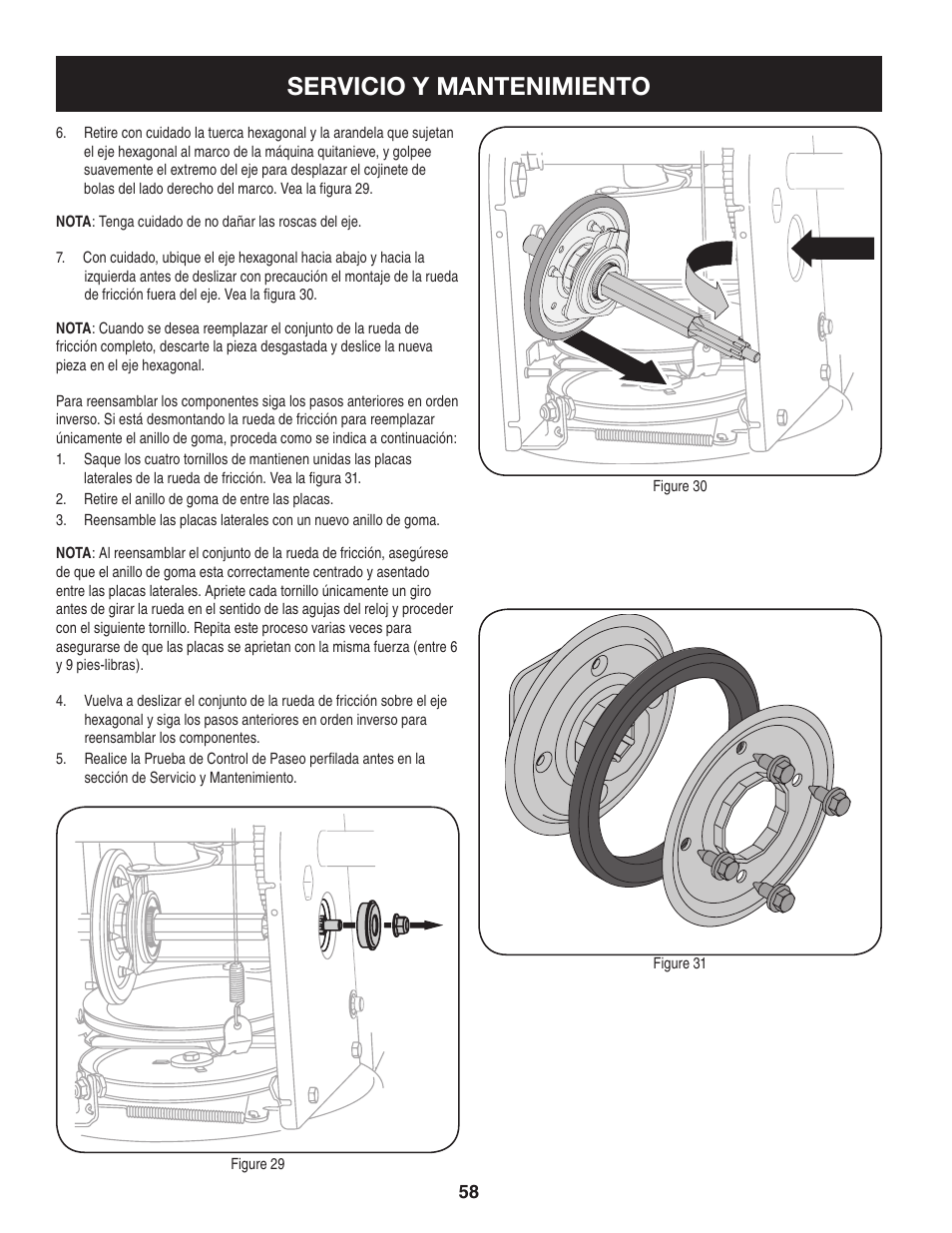 Servicio y mantenimiento | Craftsman 247.88955 User Manual | Page 58 / 68