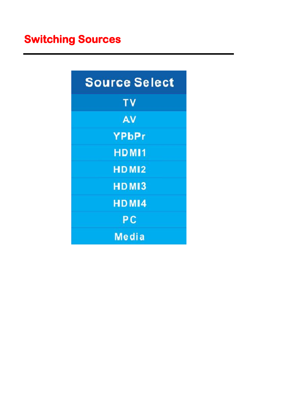 Switching sources | Sceptre X405BV-FHD User Manual | Page 22 / 54