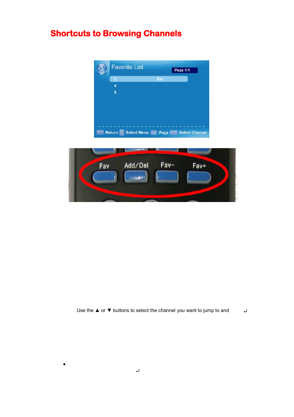 Shortcuts to browsing channels | Sceptre X405BV-FHD User Manual | Page 43 / 54