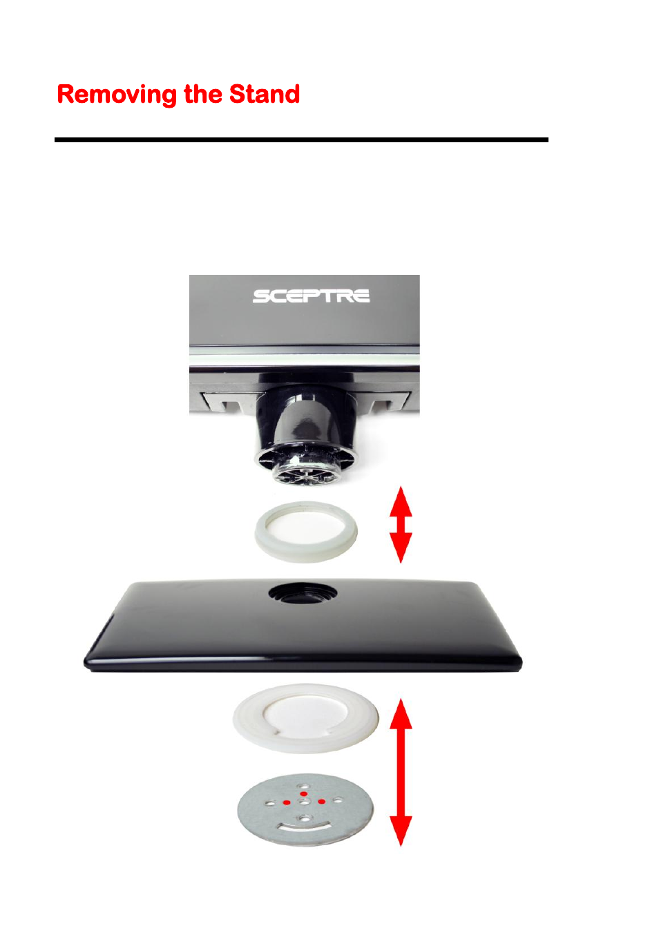 Removing the stand | Sceptre X405BV-FHD User Manual | Page 8 / 54