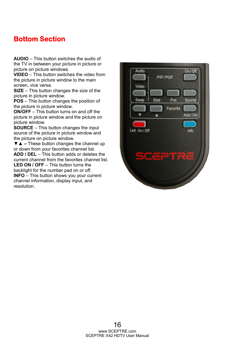 Sceptre X420EV-F120 User Manual | Page 16 / 52