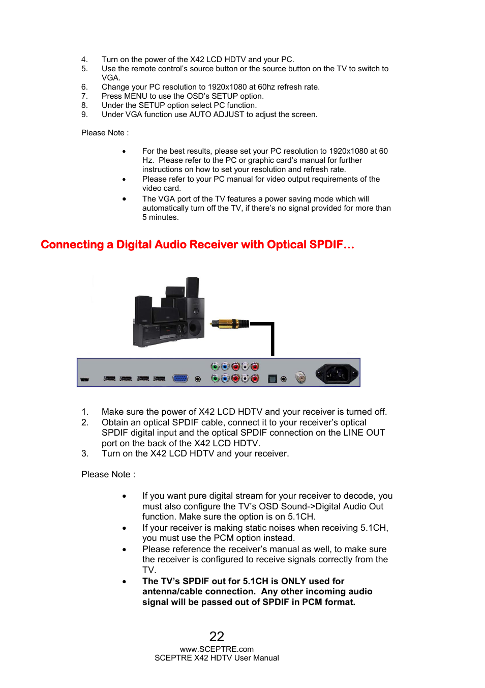 Sceptre X420EV-F120 User Manual | Page 22 / 52