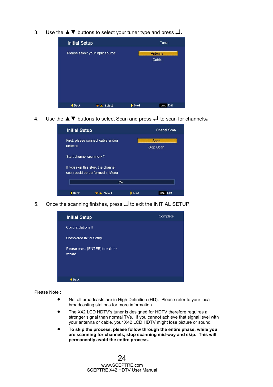 Sceptre X420EV-F120 User Manual | Page 24 / 52