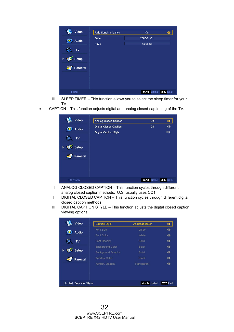 Sceptre X420EV-F120 User Manual | Page 32 / 52