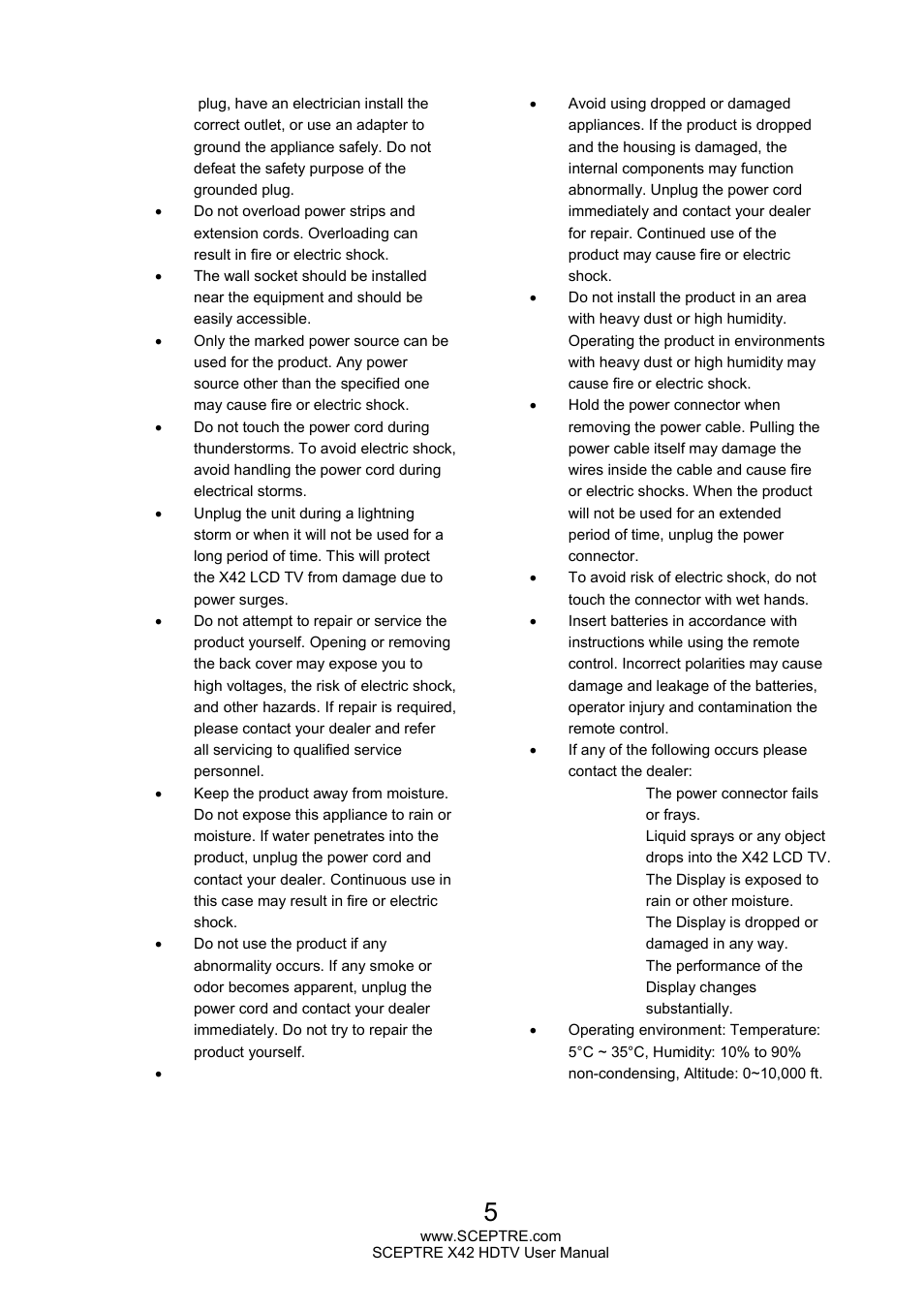 Sceptre X420EV-F120 User Manual | Page 5 / 52