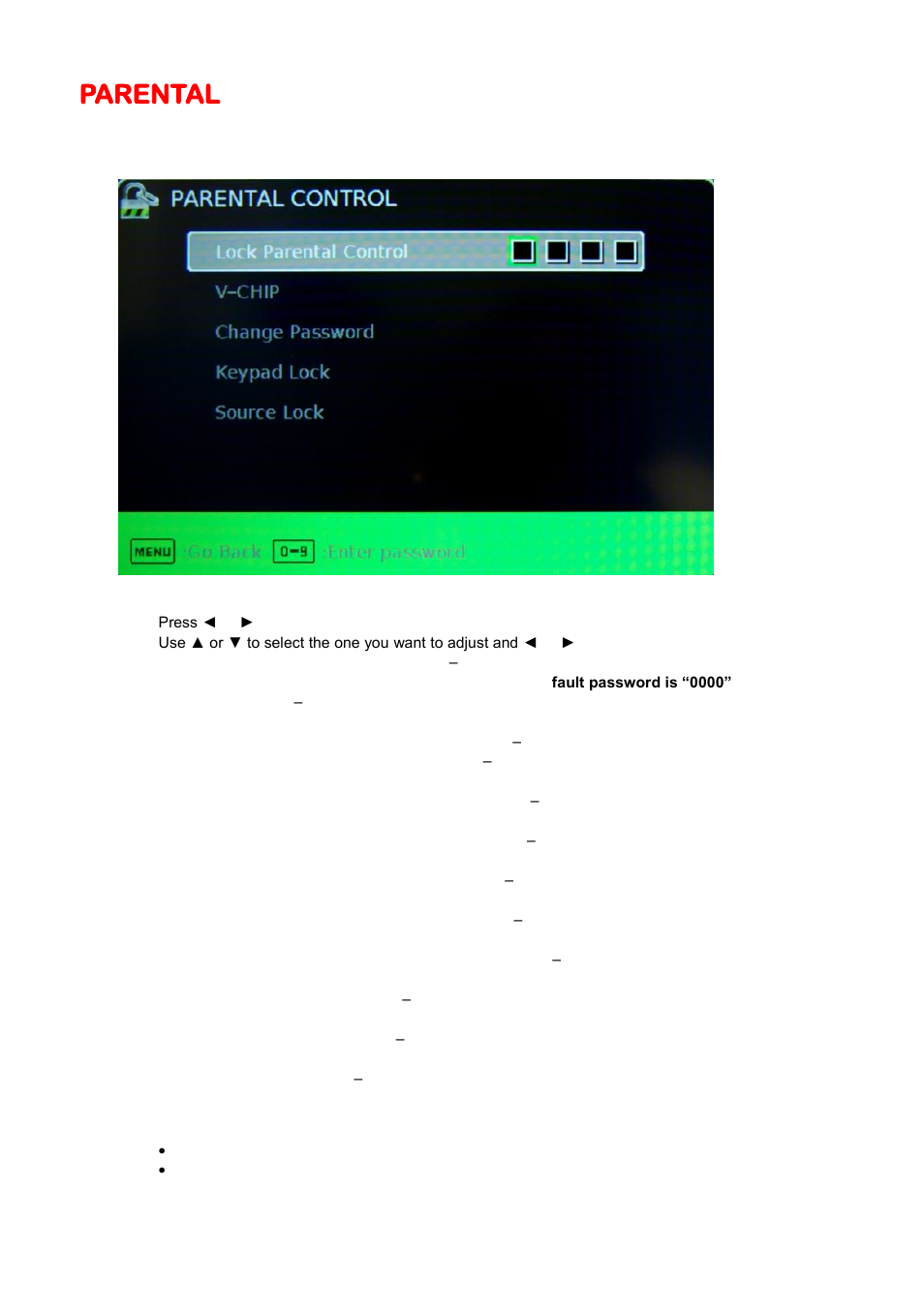 Parental | Sceptre X425BV-FHD User Manual | Page 32 / 52